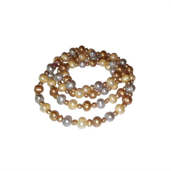 Long Golden South Sea and Fresh Water Multi-Color Pearl Necklace