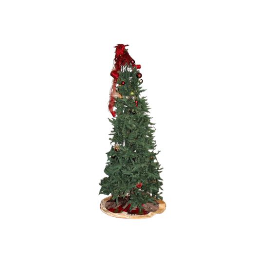 Pre-Lit 12' Slim Profile Christmas Tree with Stand and Skirt