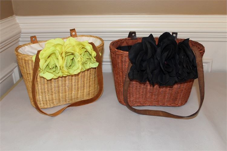 Two (2) Gretchen Scott Flower Basket Bags (No. 1)