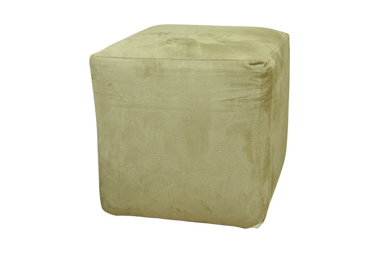 Contemporary  Green Upholstered Square Ottoman