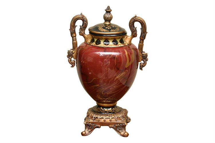 Painted and Gilt Decorative Urn