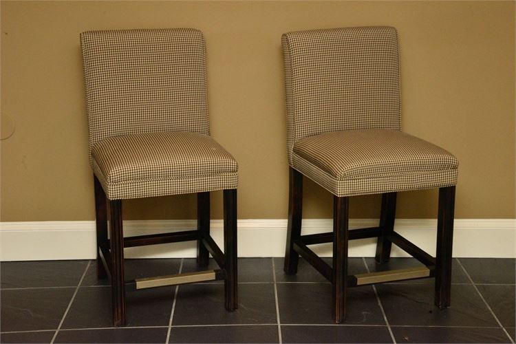 Pair Contemporary Upholstered Stools