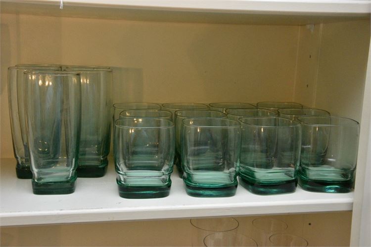 Group Lot Of Colored Glassware