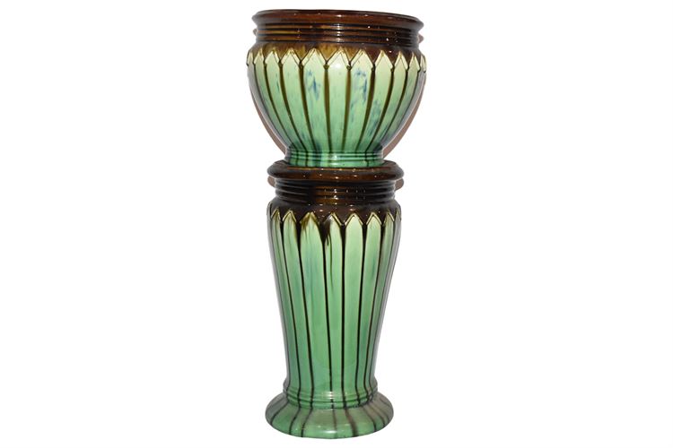 WELLER Pottery Jardiniere & Pedestal