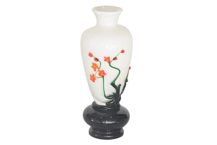 Murano Art Glass Vase with Applied Decoration