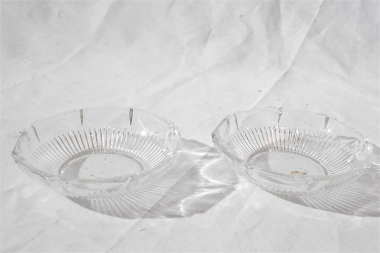 Pair Pressed Glass Bowls