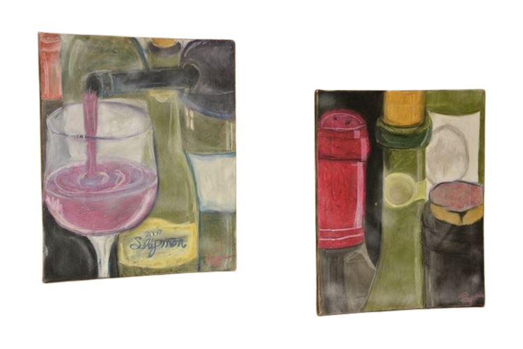 Pair Wine Themed Artworks