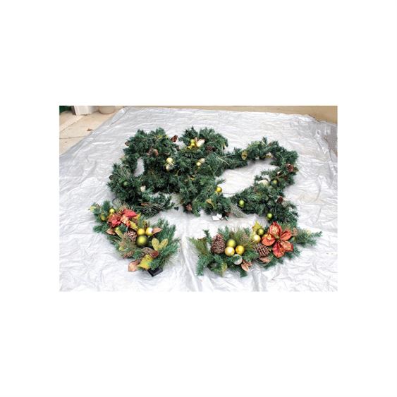 Pre-Lit Christmas Door Swags and Garland, 5 Pc.