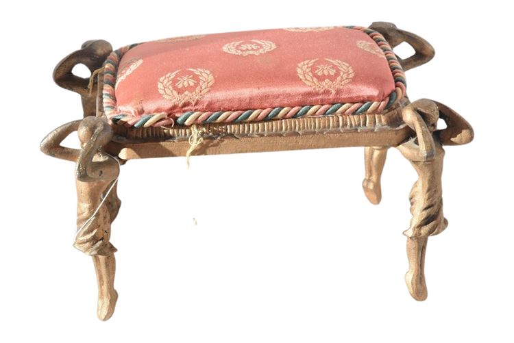 Caryatid Leg Gilt Metal  Bench