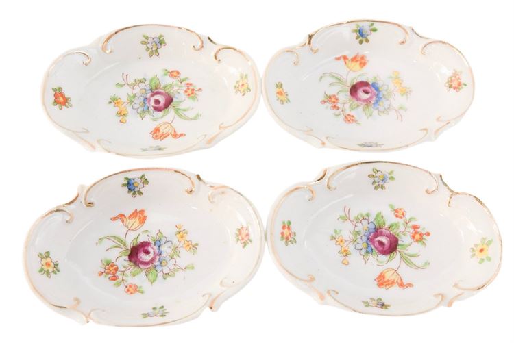 Set 4 Hand Painted Japanese Scalloped Dishes