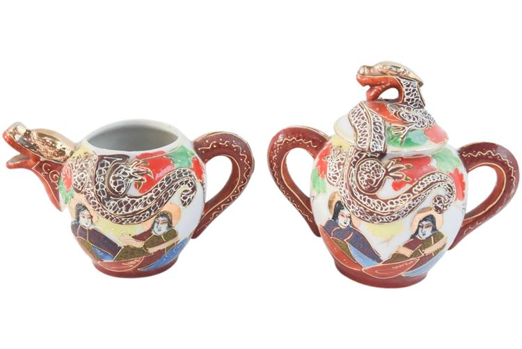 Japanese Porcelain Tea Pot & Creamer