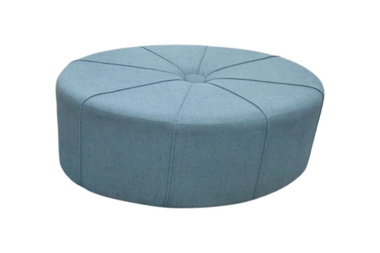 Blue Upholstered Ottoman