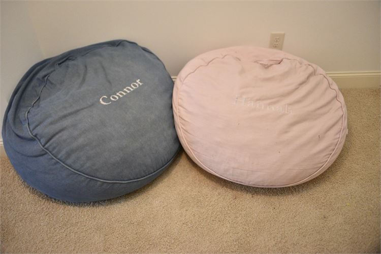 Two Monogramed Bean Bags