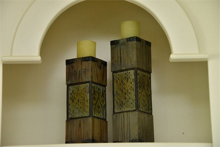 Pair Contemporary Candle Holders