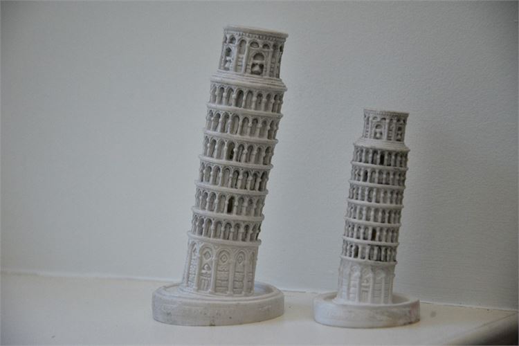 Two (2) Leaning Tower of Pisa Figures