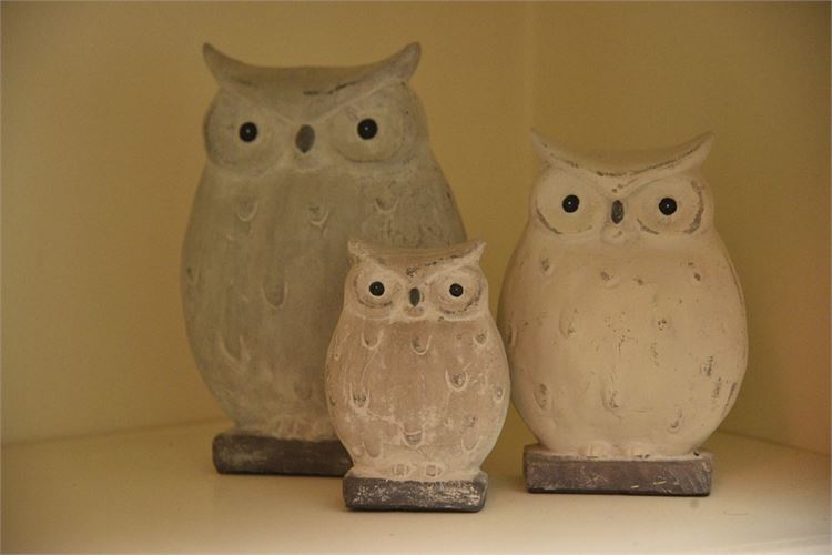 Three (3) Owl Figures