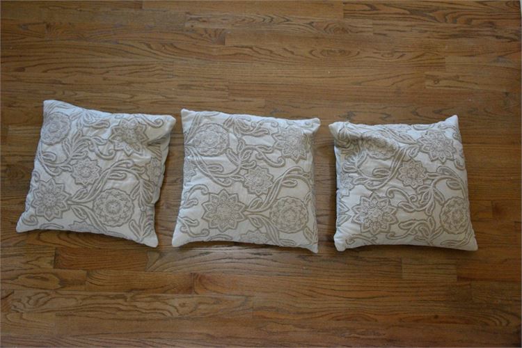 Three (3) Floral Pattern Pillows
