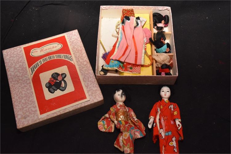 HANAKO Set Japanese Dolls with 3 Wigs