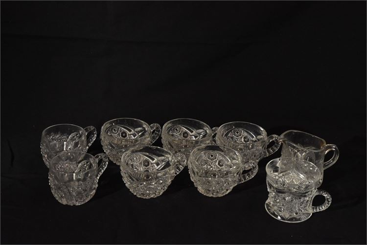 Set Cut Glass Punch Cups