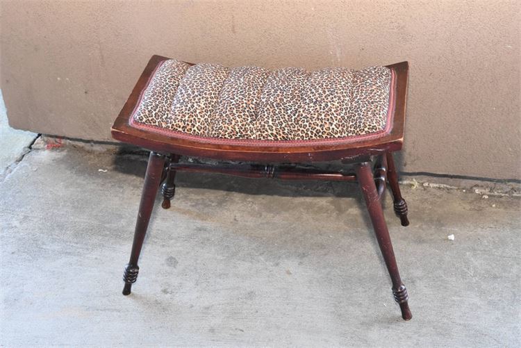 Bench with Leopard Fabric