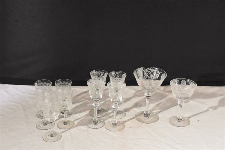 Group Etched Glassware