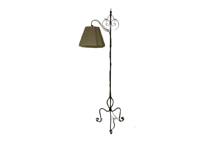 Scrolled Metal Floor Lamp With Shade