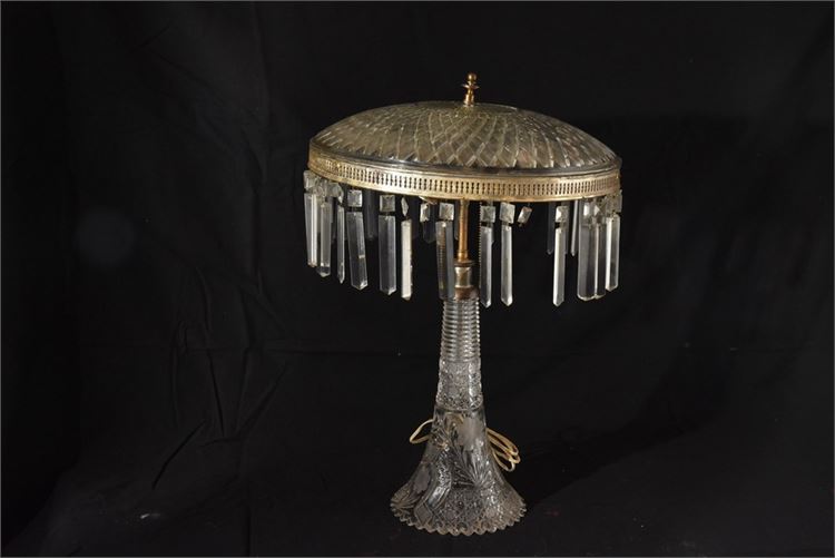 Cut Glass Lamp & Shade