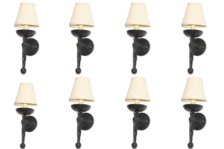 Eight (8) Traditional Style Wall Sconces