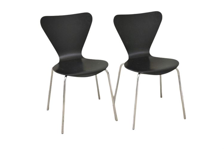 Pair Modern Black Chairs