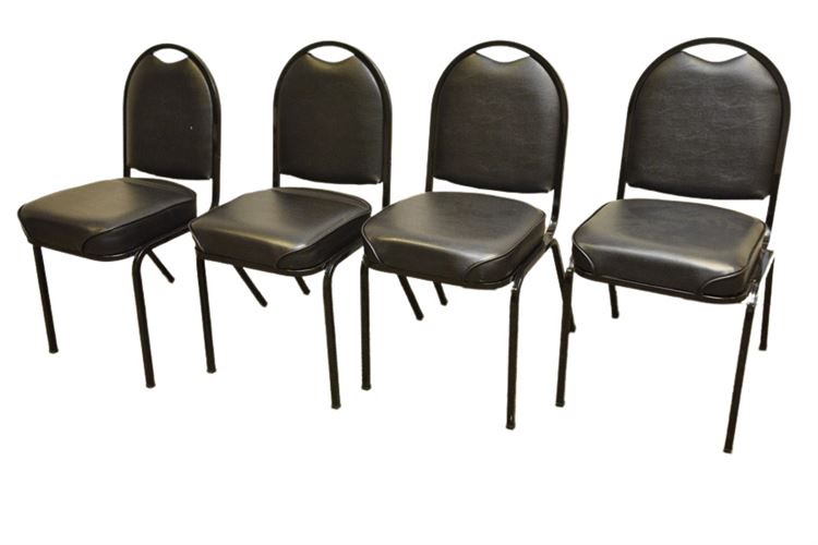 Four (4) Metal Upholstered Event Chairs