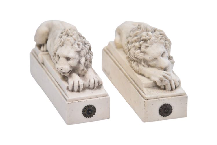 Pair, Lion Of Lucerne Figures By HOUSE PARTS