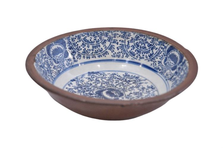 Blue and White Floral Patterned Bowl
