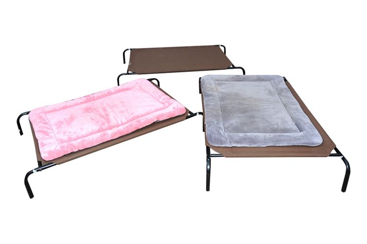 Three Elevated Canine Beds, Brown Large