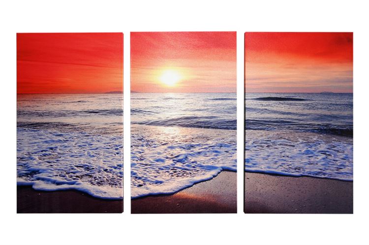 3 Piece (Tryptic) Wall Art Sunset by the Ocean