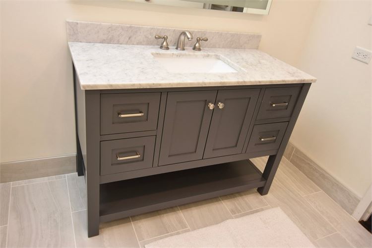 Contemporary Marble Top Bathroom Vanity