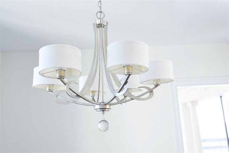 Six Arm Contemporary Chandelier With Shades