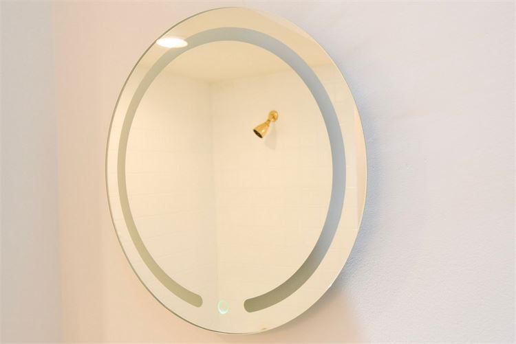 Circular Frameless Illuminated Banded Mirrors