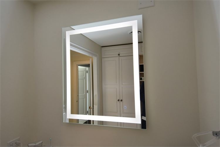 Rectangular Frameless Illuminated Banded  Mirror