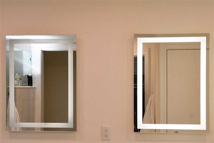 Pair, Rectangular Frameless LED Mirrors