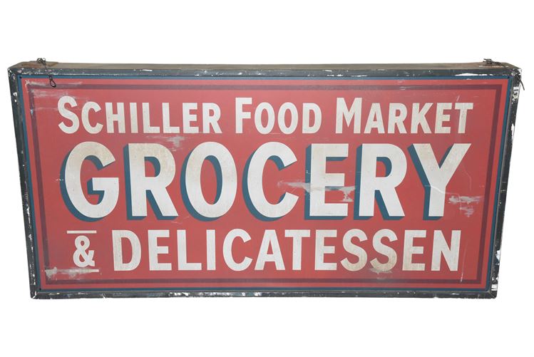 Vintage Schiller Food Market Advertising Sign
