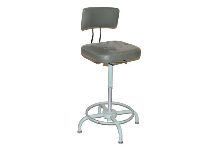 Vintage Metal Desk Chair / Stool