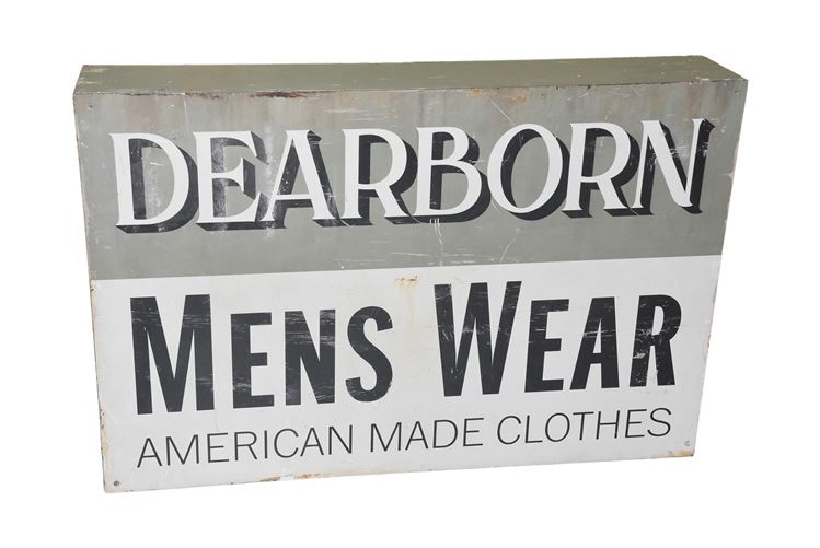 Vintage Dearborn Mens Wear Advertising Sign