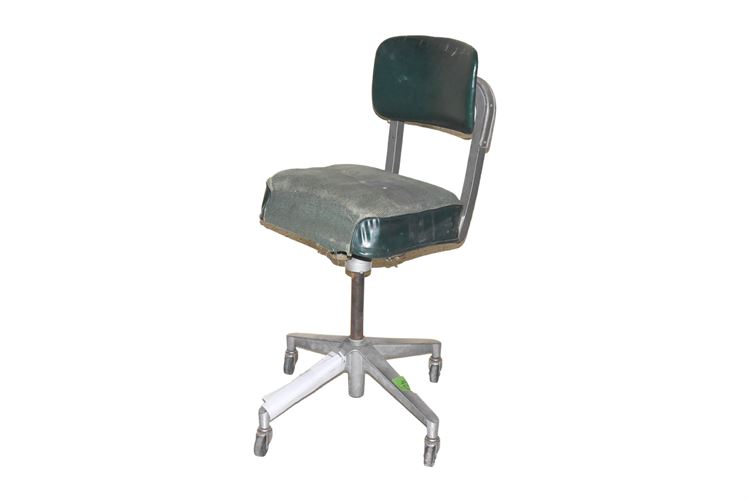 Vintage Upholstered Metal Office Chair