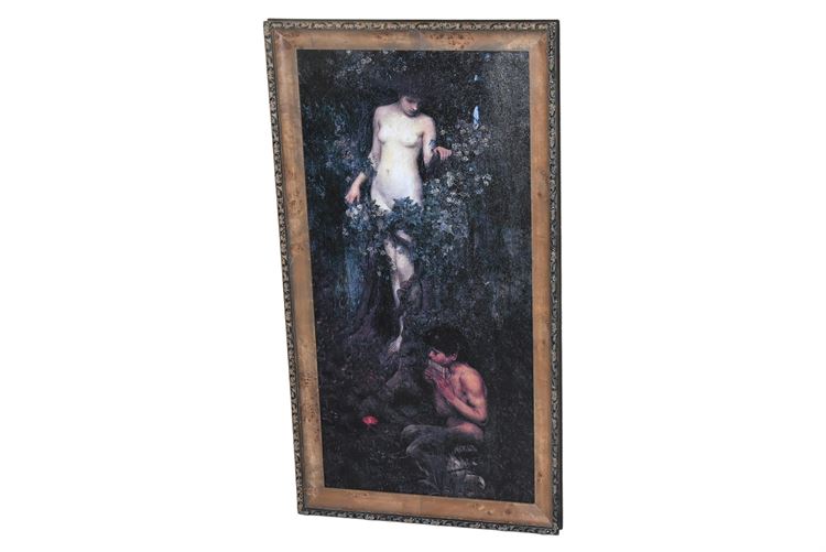 Framed Nude Oil On Canvas