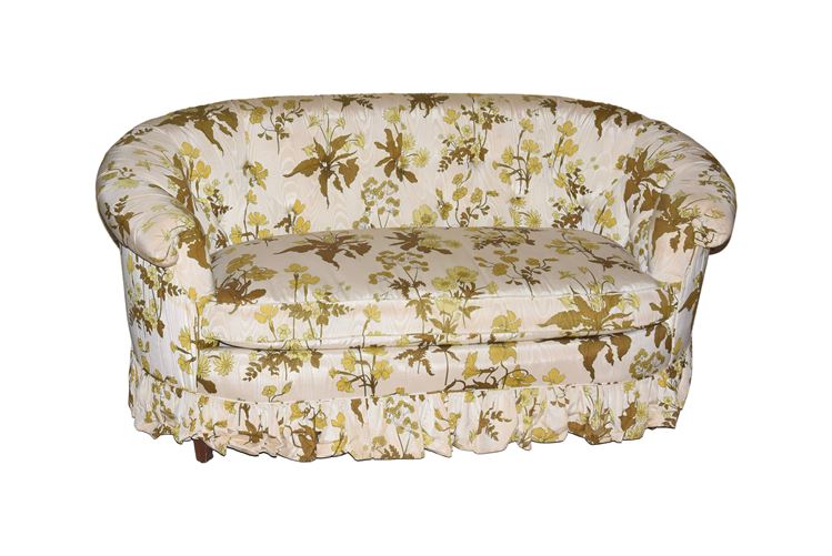 HENREDON Floral Pattern Upholstered Settee