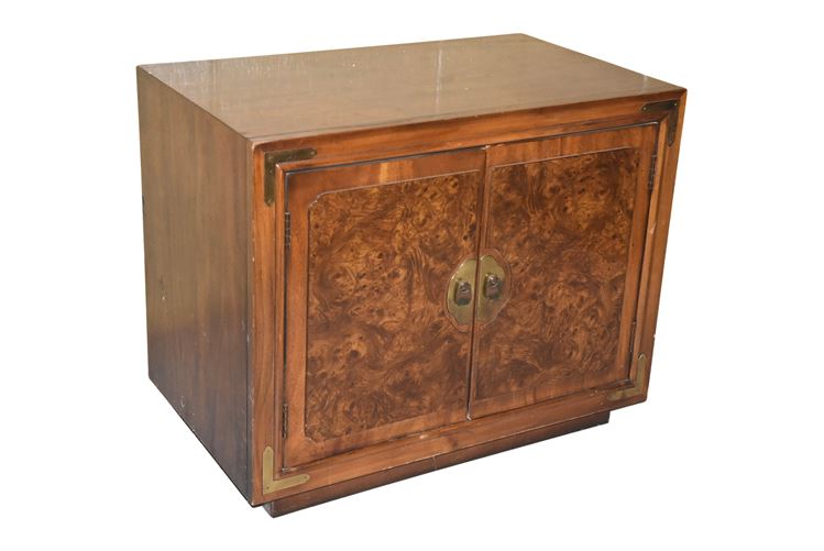 Asian Style Two Door Cabinet With Brass Accents