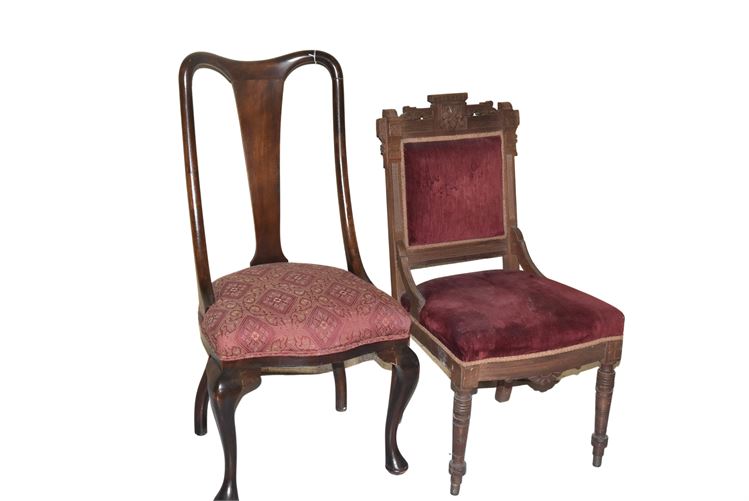 Two (2)  Wooden Accent Chairs