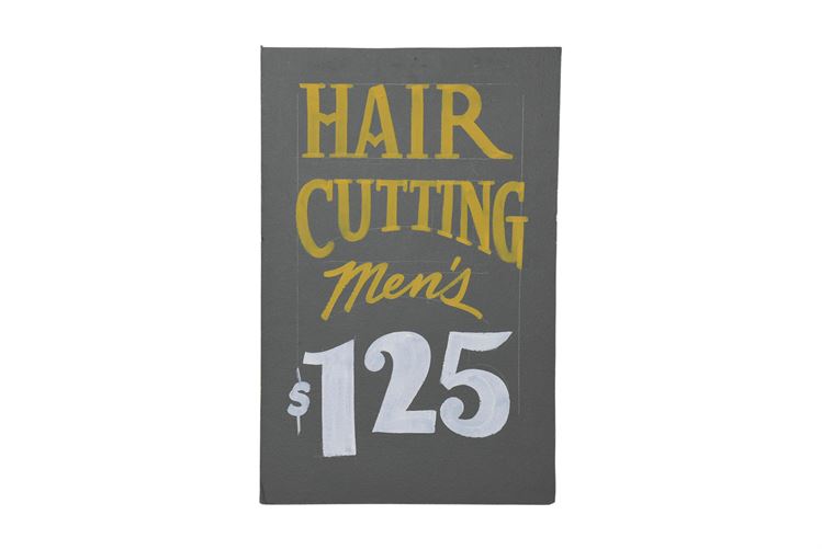 Hand Painted Men's Hair Cutting Sign