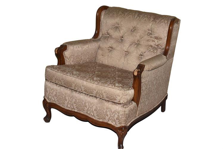 Tufted and Upholstered Wingback Armchair