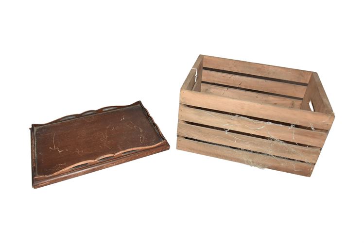 Wooden Crate and Serving Tray